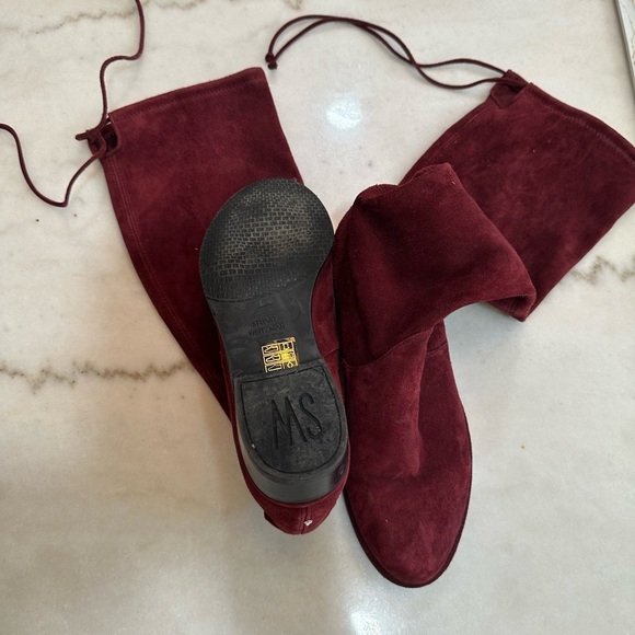 Stuart Weitzman Red Ankle Booties Suede - Picture 3 of 5